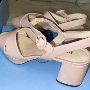 Prada Strappy Patent Nude Pumps